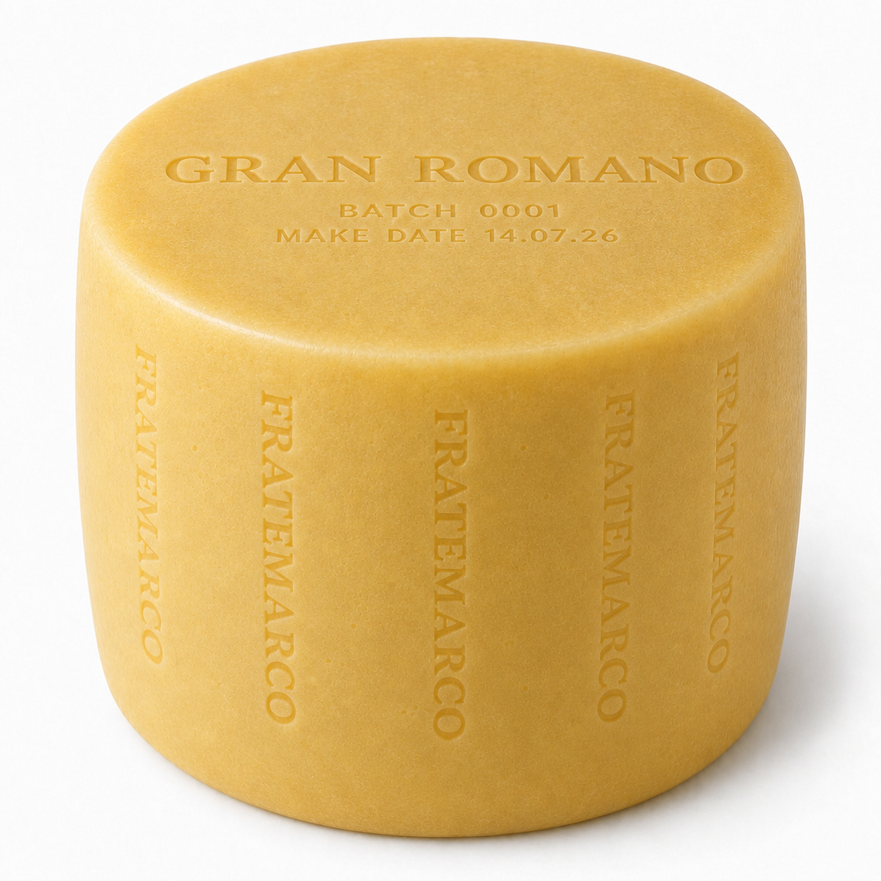Gran Romano cheese wheel